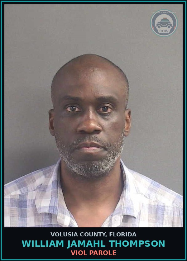 Booking mugshot of WILLIAM JAMAHL THOMPSON in Volusia County