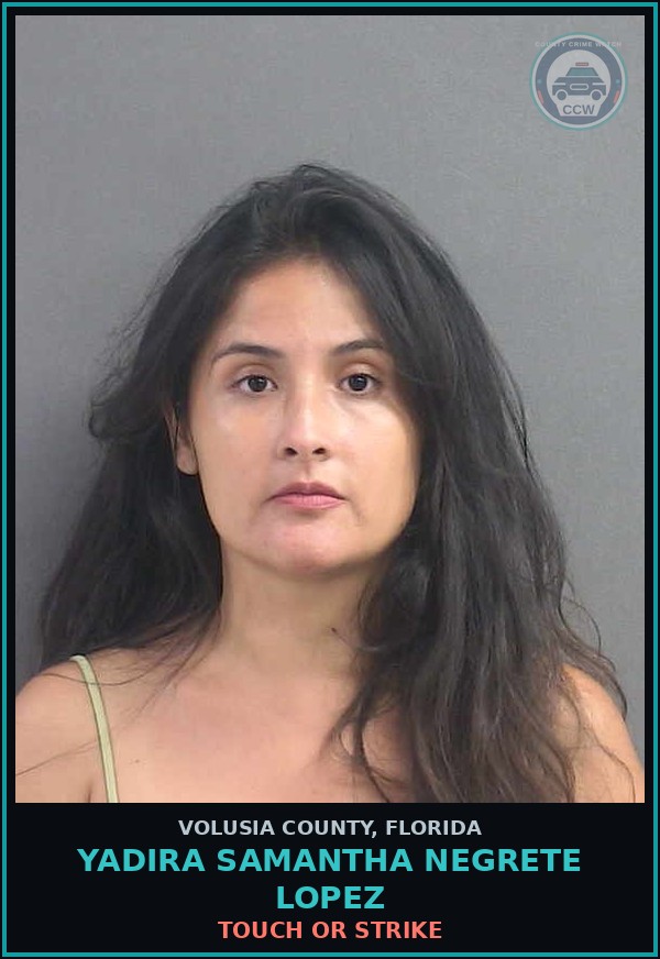 Booking mugshot of YADIRA SAMANTHA NEGRETE LOPEZ in Volusia County