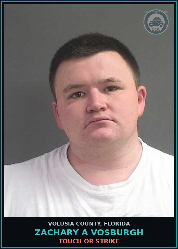 Booking mugshot of ZACHARY A VOSBURGH in Volusia County