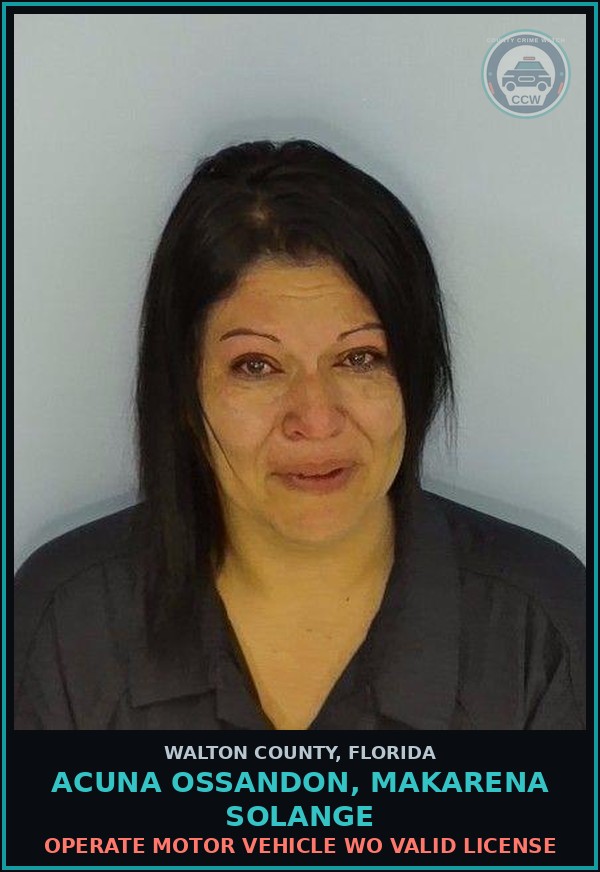 Booking mugshot of ACUNA OSSANDON, MAKARENA SOLANGE in Walton County