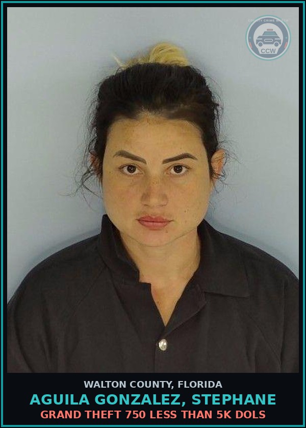 Booking mugshot of AGUILA GONZALEZ, STEPHANE in Walton County