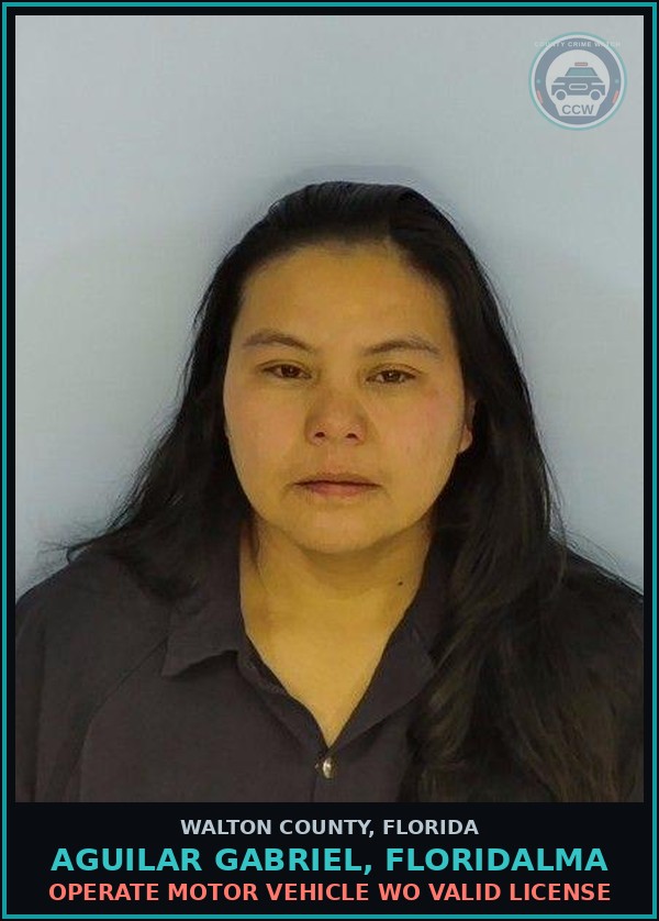 Booking mugshot of Aguilar Gabriel, Floridalma in Walton County