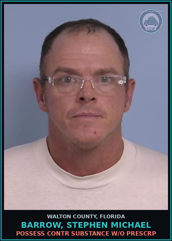 Booking mugshot of BARROW, STEPHEN MICHAEL in Walton County