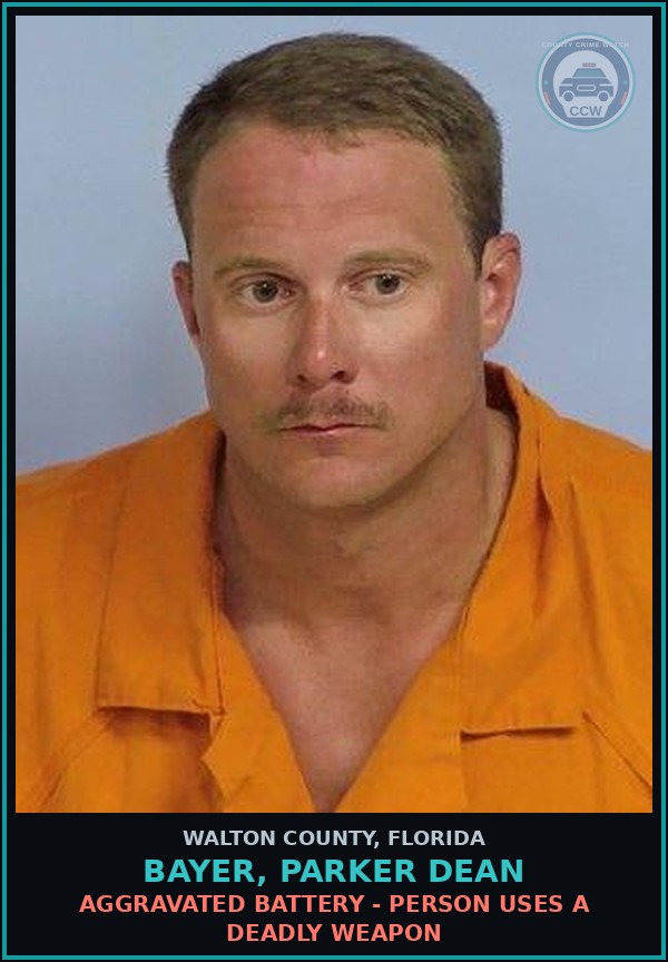 Booking mugshot of BAYER, PARKER DEAN in Walton County