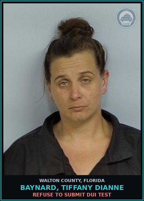 Booking mugshot of BAYNARD, TIFFANY DIANNE in Walton County