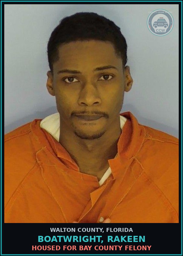 Booking mugshot of BOATWRIGHT, RAKEEN in Walton County