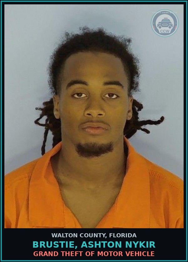 Booking mugshot of BRUSTIE, ASHTON NYKIR in Walton County