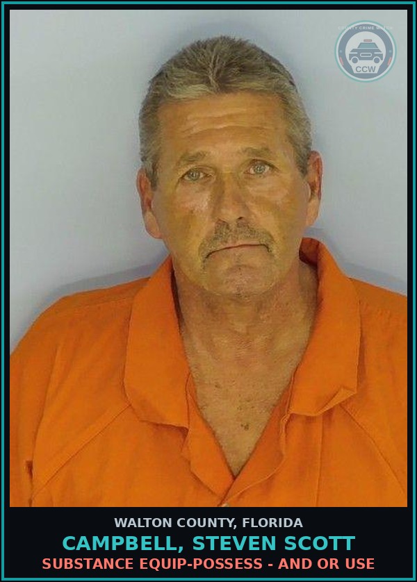 Booking mugshot of Campbell, Steven Scott in Walton County