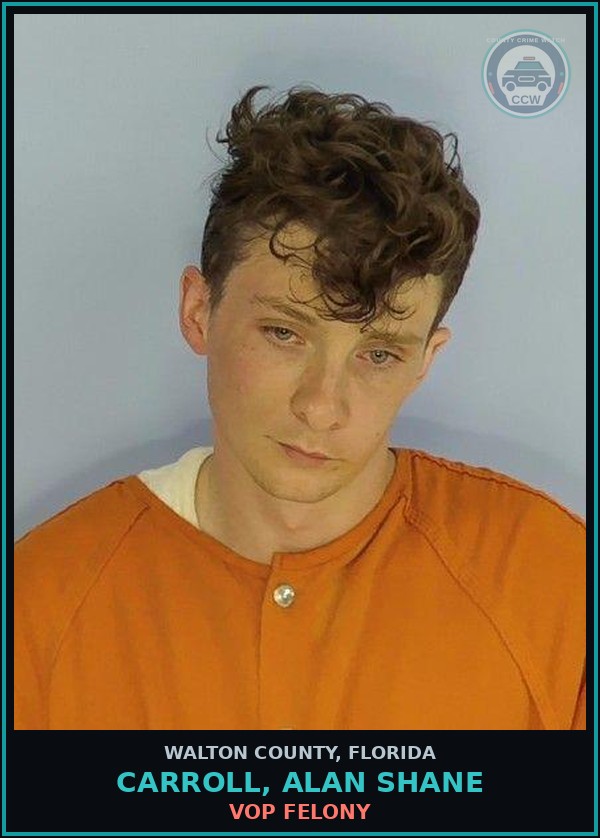 Booking mugshot of CARROLL, ALAN SHANE in Walton County