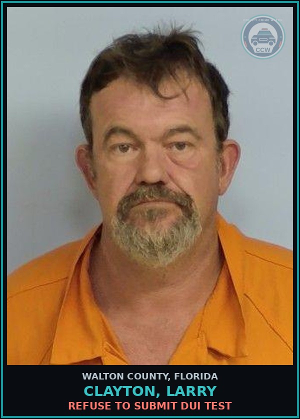 Booking mugshot of CLAYTON, LARRY in Walton County