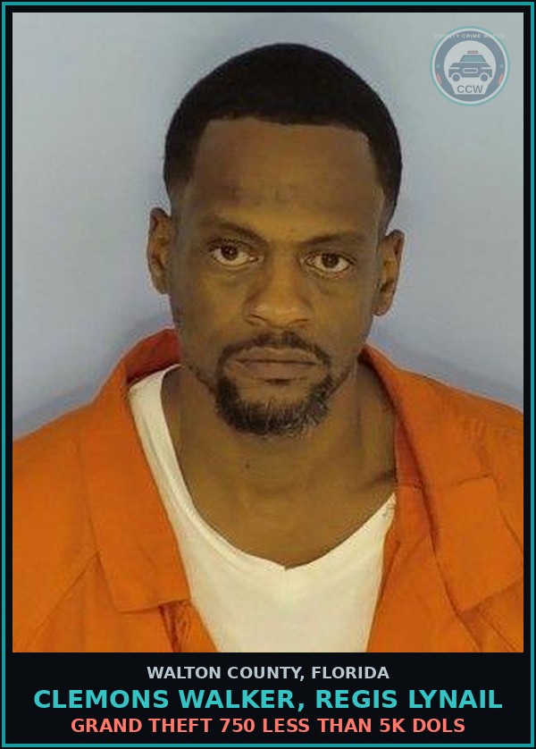 Booking mugshot of CLEMONS WALKER, REGIS LYNAIL in Walton County