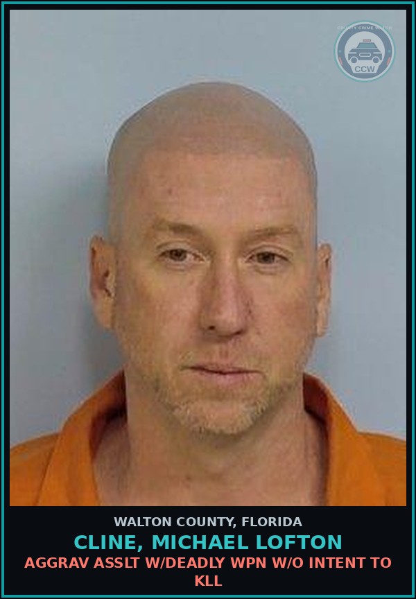 Booking mugshot of CLINE, MICHAEL LOFTON in Walton County