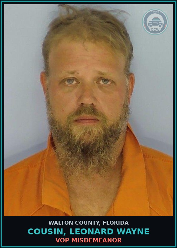 Booking mugshot of COUSIN, LEONARD WAYNE in Walton County
