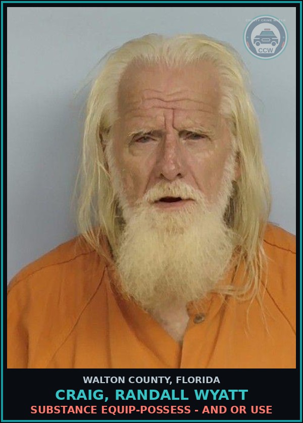 Booking mugshot of CRAIG, RANDALL WYATT in Walton County