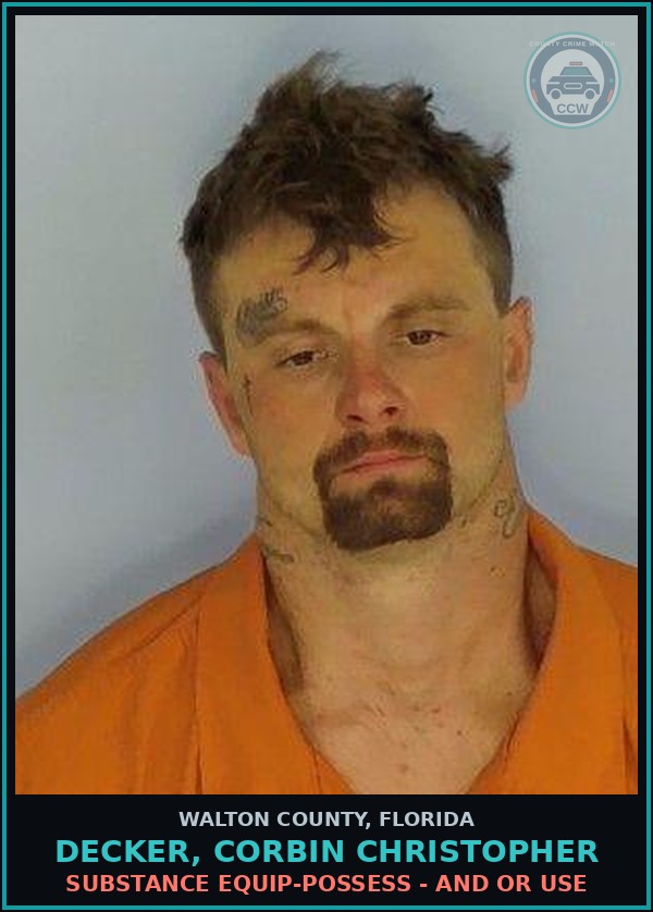Booking mugshot of DECKER, CORBIN CHRISTOPHER in Walton County