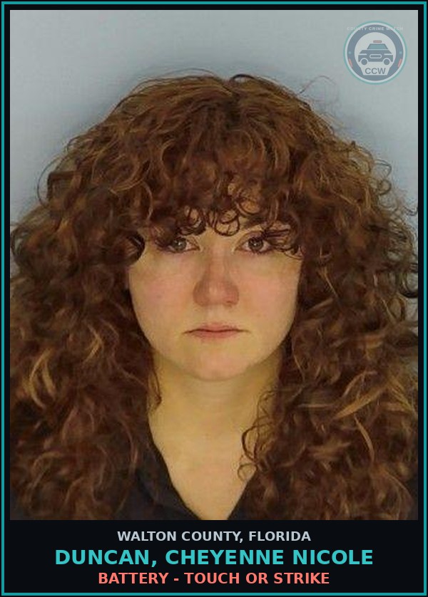 Booking mugshot of DUNCAN, CHEYENNE NICOLE in Walton County