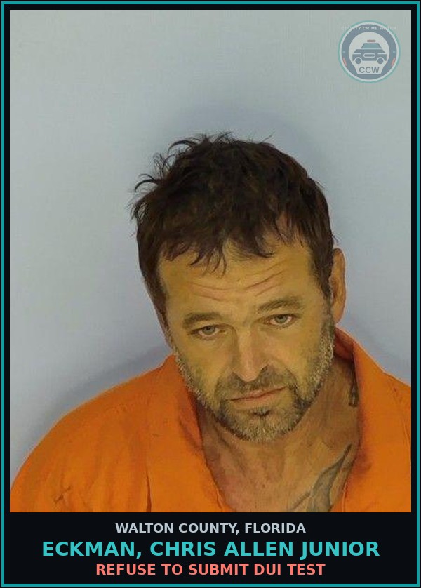 Booking mugshot of Eckman, Chris Allen Junior in Walton County