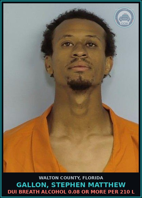 Booking mugshot of GALLON, STEPHEN MATTHEW in Walton County