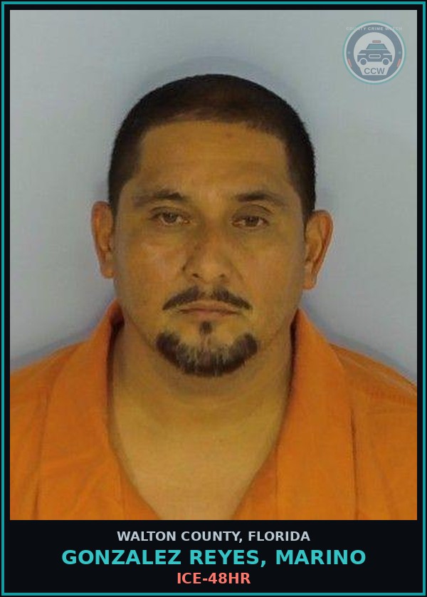 Booking mugshot of GONZALEZ REYES, MARINO in Walton County