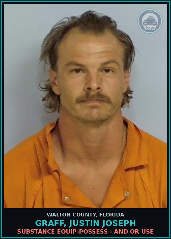 Booking mugshot of GRAFF, JUSTIN JOSEPH in Walton County