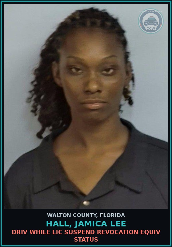 Booking mugshot of HALL, JAMICA LEE in Walton County