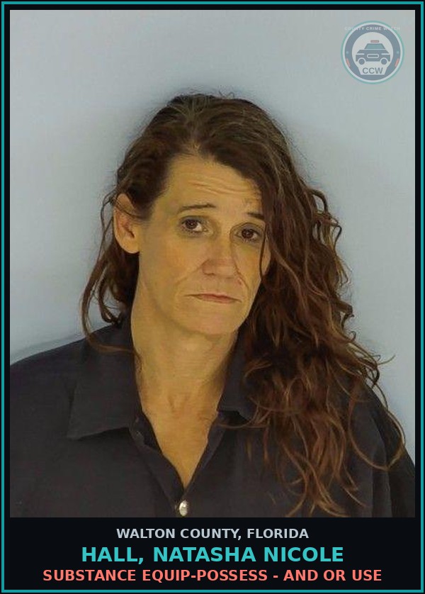 Booking mugshot of HALL, NATASHA NICOLE in Walton County