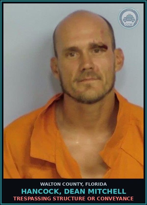Booking mugshot of HANCOCK, DEAN MITCHELL in Walton County