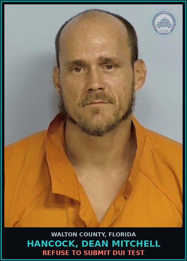 Booking mugshot of HANCOCK, DEAN MITCHELL in Walton County