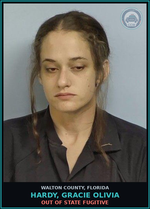 Booking mugshot of HARDY, GRACIE OLIVIA in Walton County