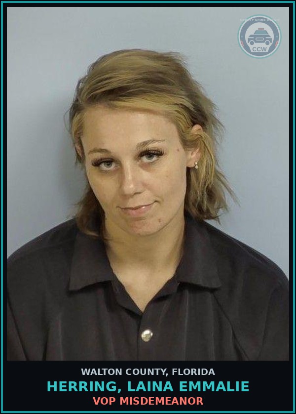 Booking mugshot of HERRING, LAINA EMMALIE in Walton County
