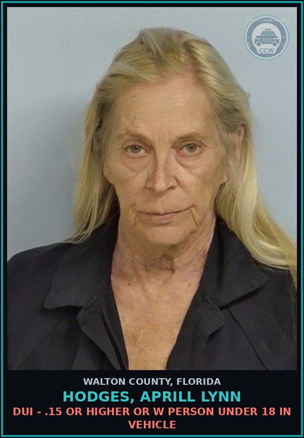 Booking mugshot of HODGES, APRILL LYNN in Walton County