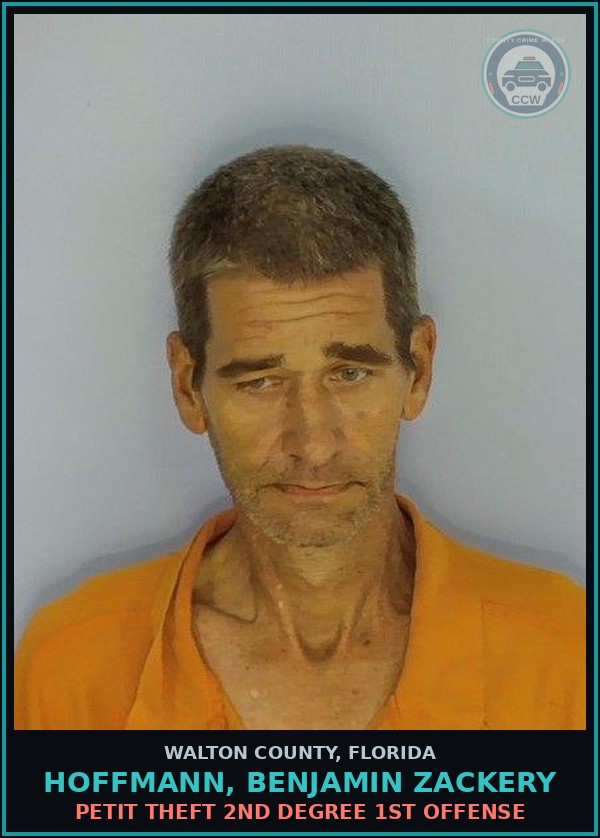 Booking mugshot of HOFFMANN, BENJAMIN ZACKERY in Walton County