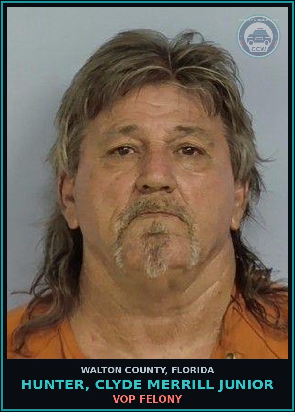 Booking mugshot of HUNTER, CLYDE MERRILL Junior in Walton County