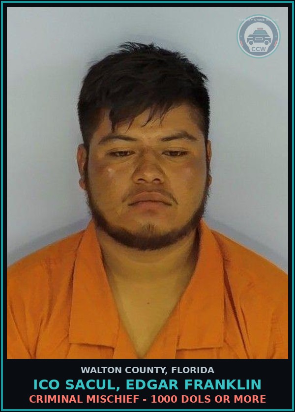 Booking mugshot of ICO SACUL, EDGAR FRANKLIN in Walton County
