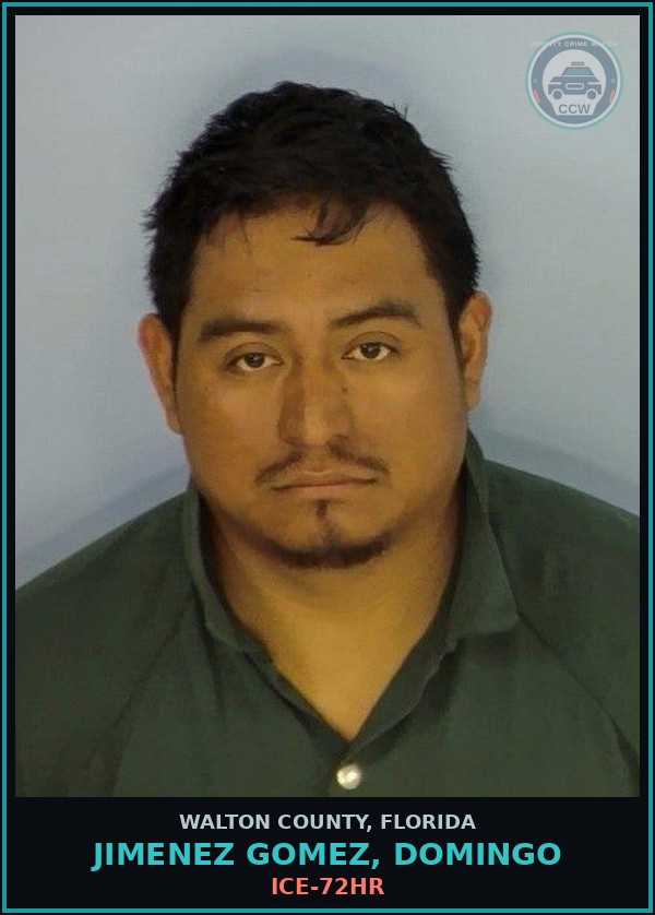 Booking mugshot of JIMENEZ GOMEZ, DOMINGO in Walton County