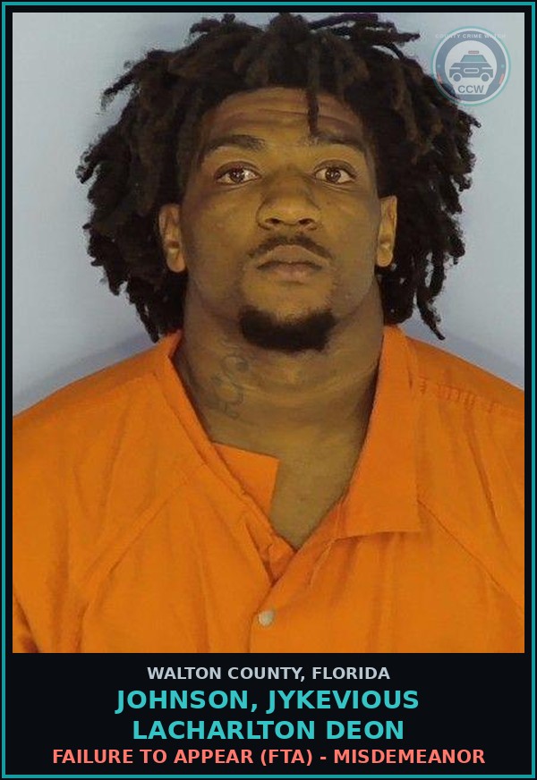 Booking mugshot of JOHNSON, JYKEVIOUS LACHARLTON DEON in Walton County