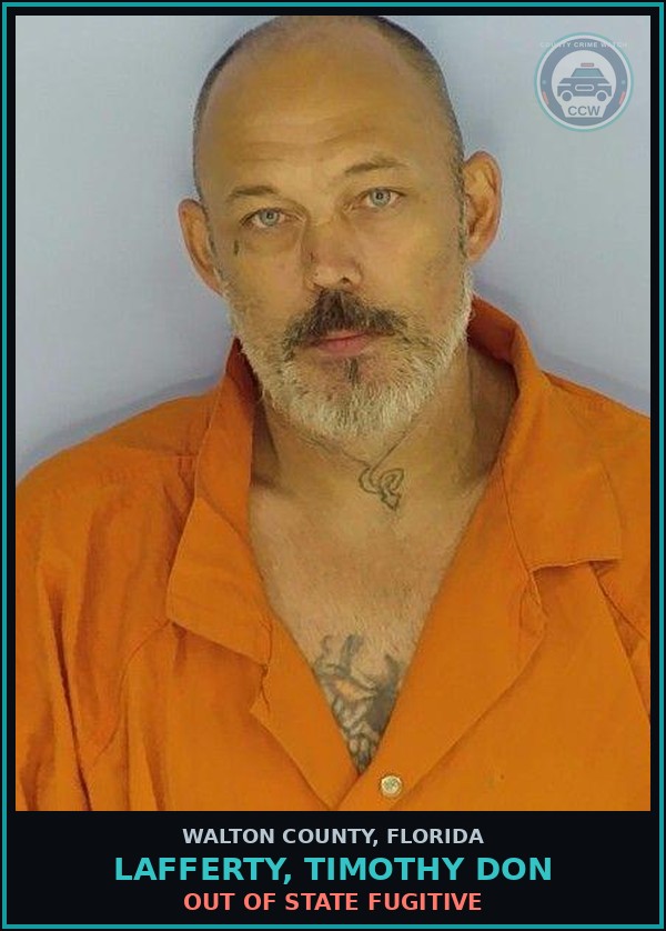 Booking mugshot of LAFFERTY, TIMOTHY DON in Walton County