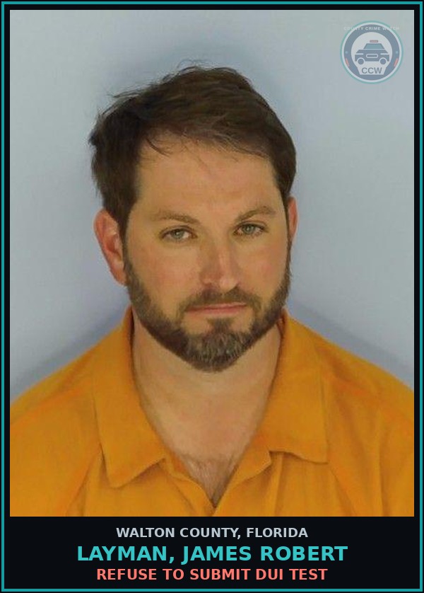 Booking mugshot of LAYMAN, JAMES ROBERT in Walton County