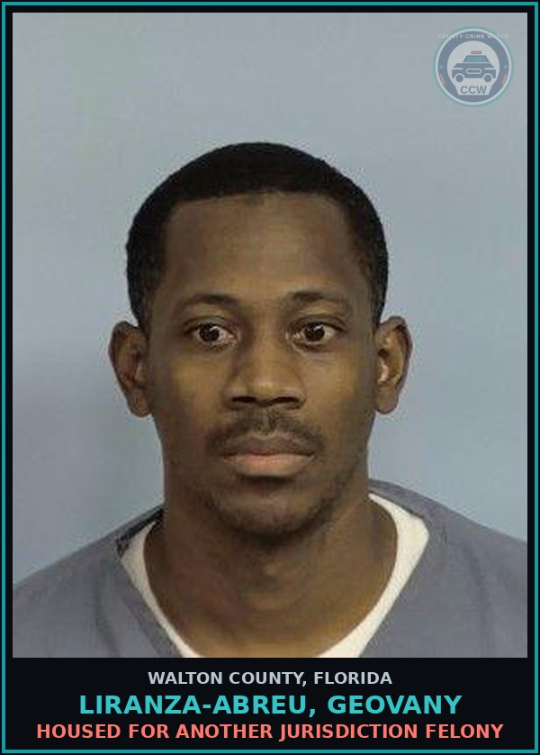Booking mugshot of LIRANZA-ABREU, GEOVANY in Walton County