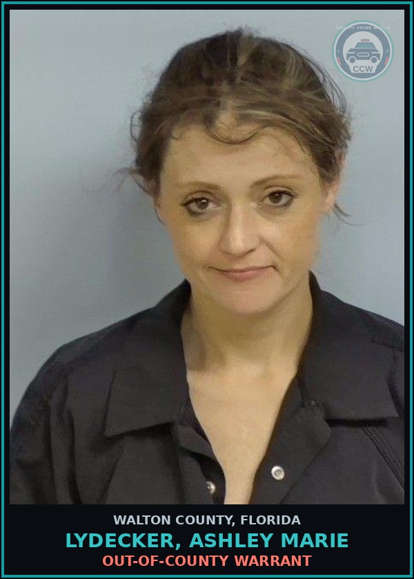 Booking mugshot of LYDECKER, ASHLEY MARIE in Walton County