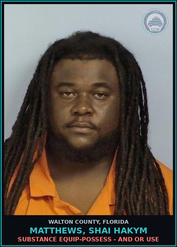 Booking mugshot of MATTHEWS, SHAI HAKYM in Walton County