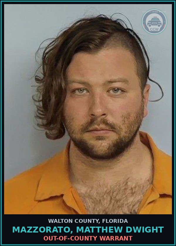 Booking mugshot of MAZZORATO, MATTHEW DWIGHT in Walton County