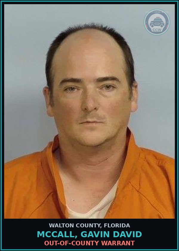 Booking mugshot of MCCALL, GAVIN DAVID in Walton County