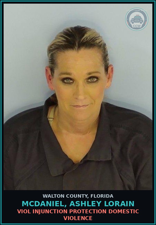 Booking mugshot of MCDANIEL, ASHLEY LORAIN in Walton County