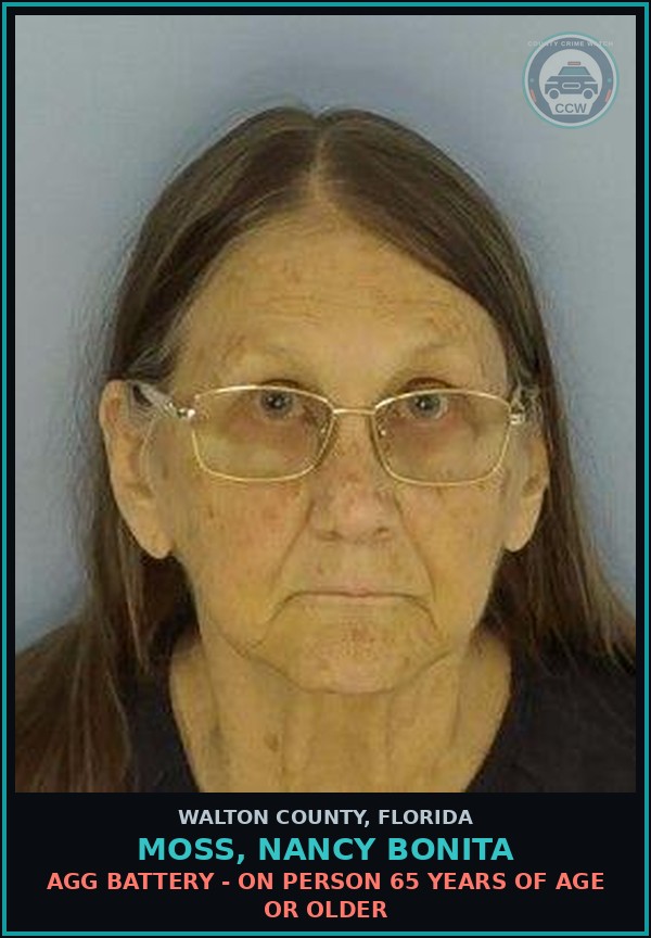 Booking mugshot of MOSS, NANCY BONITA in Walton County