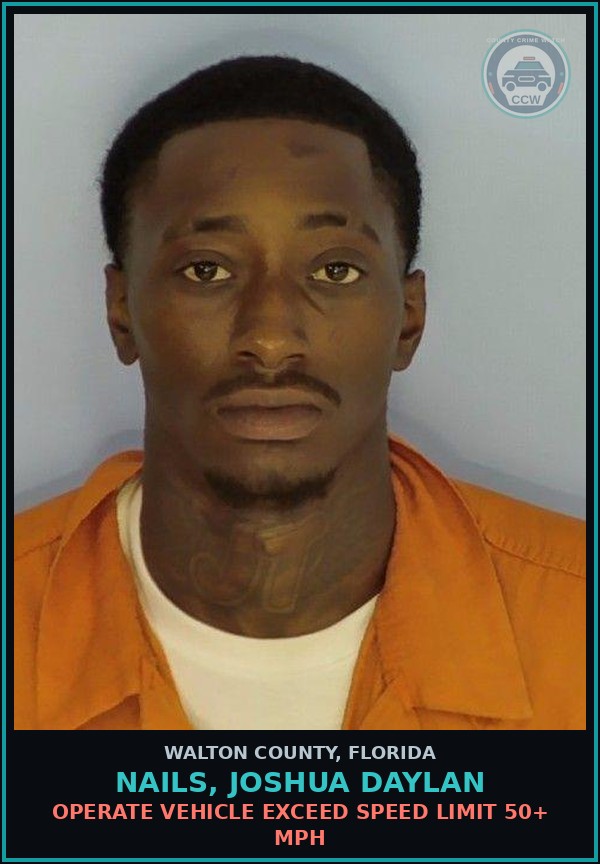 Booking mugshot of NAILS, JOSHUA DAYLAN in Walton County