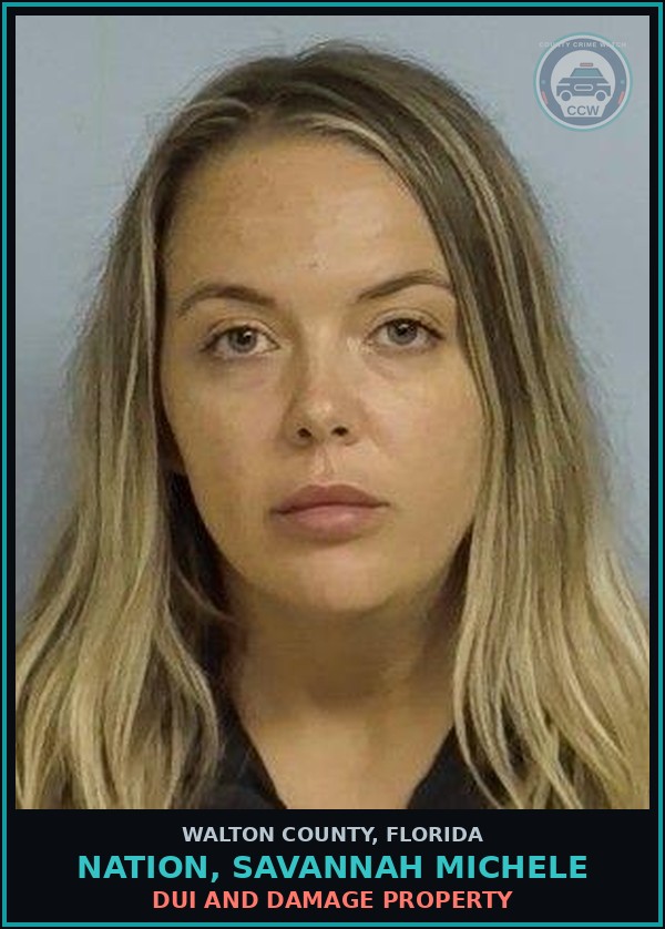 Booking mugshot of NATION, SAVANNAH MICHELE in Walton County