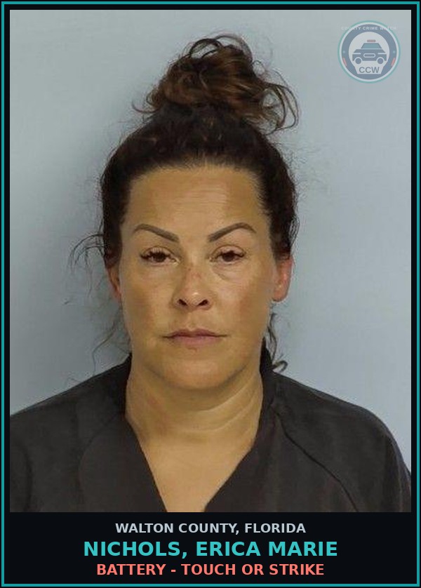 Booking mugshot of NICHOLS, ERICA MARIE in Walton County