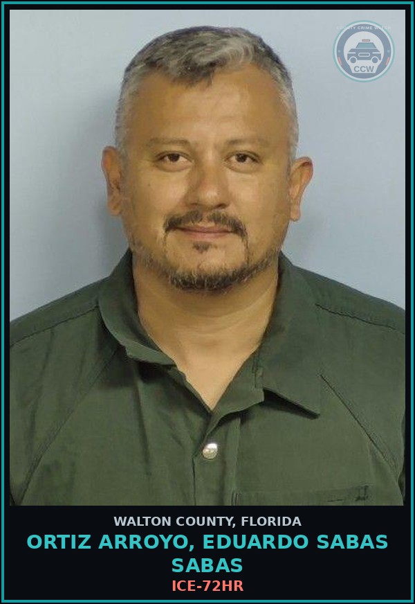 Booking mugshot of ORTIZ ARROYO, EDUARDO SABAS SABAS in Walton County