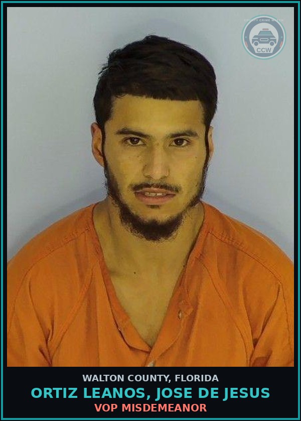 Booking mugshot of ORTIZ LEANOS, JOSE DE JESUS in Walton County